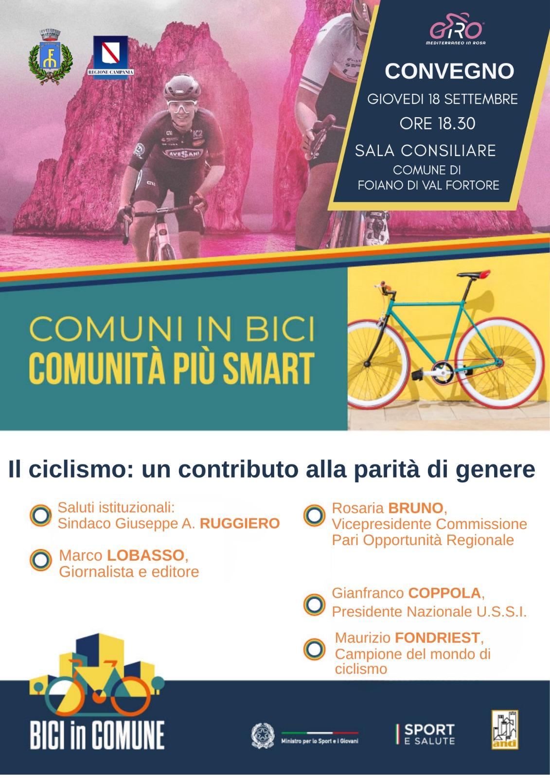 Comuni in bici, comunità più smart. Il ciclismo: un contributo alla parità di genere
